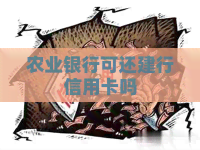 农业银行可还建行信用卡吗