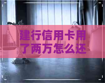 建行信用卡用了两万怎么还