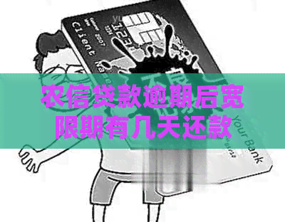 农信贷款逾期后宽限期有几天还款