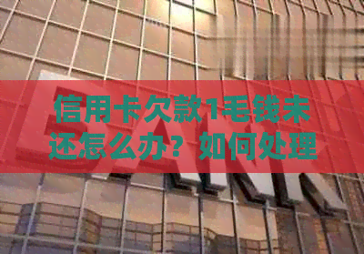 信用卡欠款1毛钱未还怎么办？如何处理这种情况？