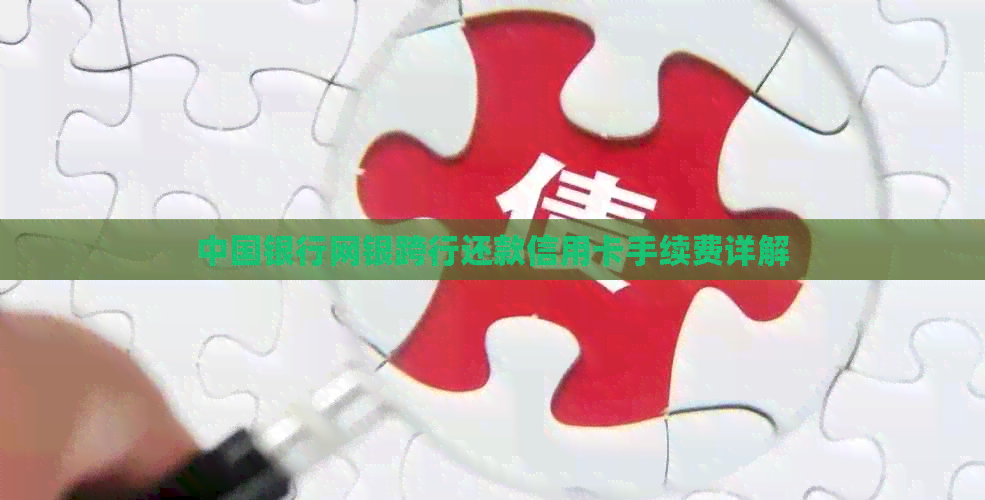 中国银行网银跨行还款信用卡手续费详解