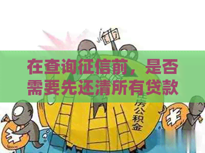 在查询前，是否需要先还清所有贷款？查询前的还款注意事项与建议