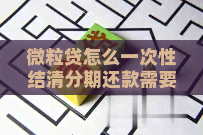 微粒贷怎么一次性结清分期还款需要哪些步骤