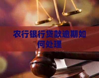 农行银行贷款逾期如何处理
