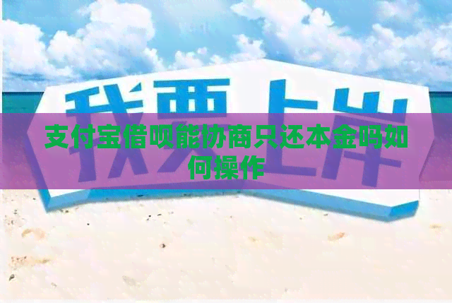 支付宝网贷能协商只还本金吗如何操作 支付宝网贷能协商只还本金吗如何操作
