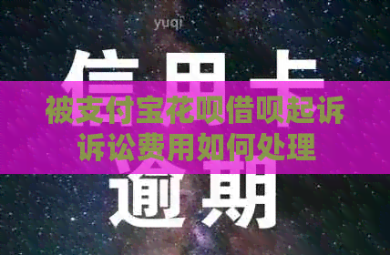 被支付宝信用卡网贷起诉诉讼费用如何处理