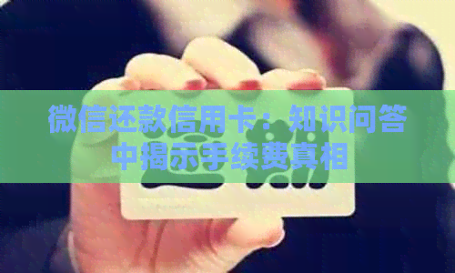 微信还款信用卡：知识问答中揭示手续费真相