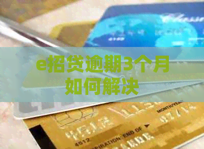 e招贷逾期3个月如何解决