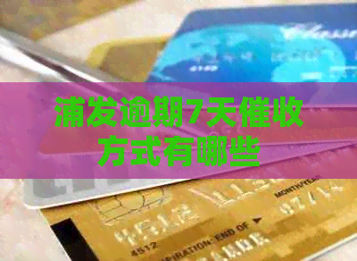 浦发逾期7天方式有哪些
