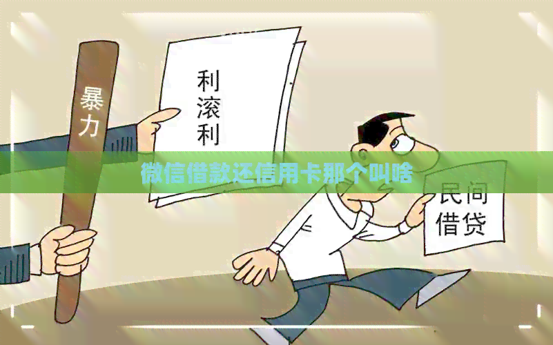 微信借款还信用卡那个叫啥