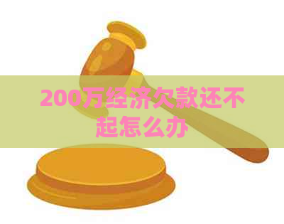 200万经济欠款还不起怎么办