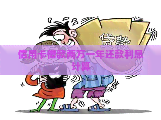 信用卡借款两万一年还款利息计算