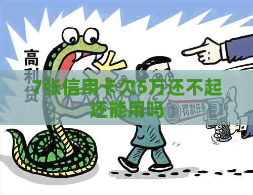 7张信用卡欠5万还不起还能用吗