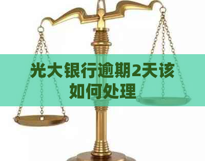 光大银行逾期2天该如何处理
