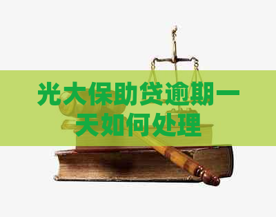 光大保助贷逾期一天如何处理