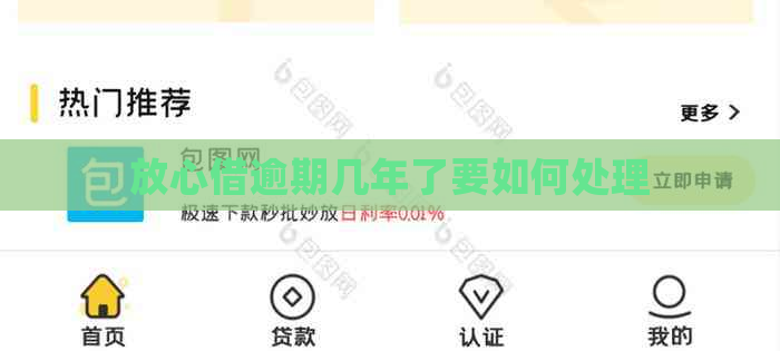 放心借逾期几年了要如何处理