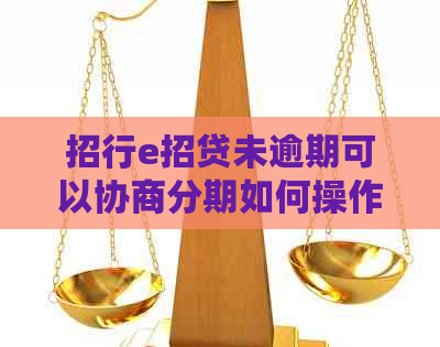 招行e招贷未逾期可以协商分期如何操作