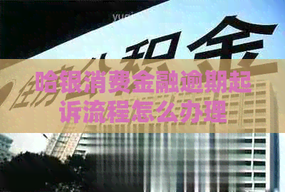 哈银消费金融逾期起诉流程怎么办理
