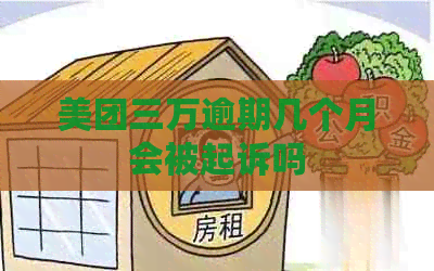 美团三万逾期几个月会被起诉吗