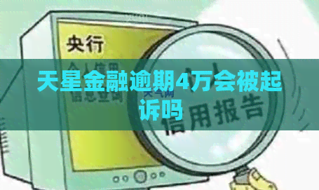 天星金融逾期4万会被起诉吗