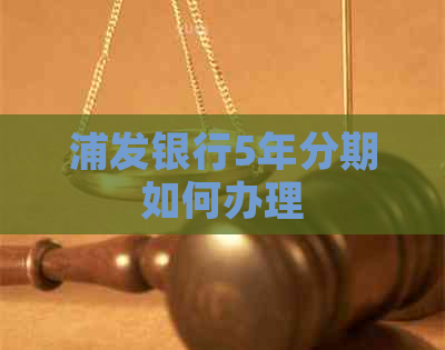 浦发银行5年分期如何办理