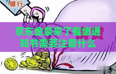 京东金条来了催缴通知书需要注意什么