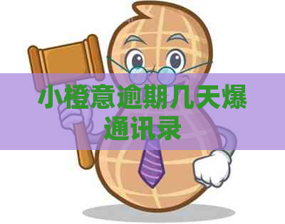 小橙意逾期几天爆通讯录