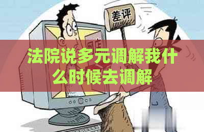 法院说多元调解我什么时候去调解