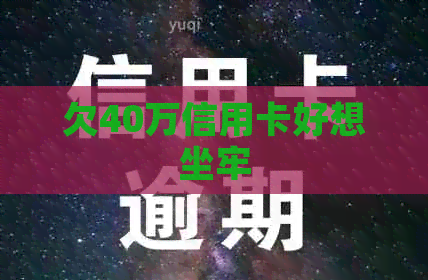 欠40万信用卡好想坐牢