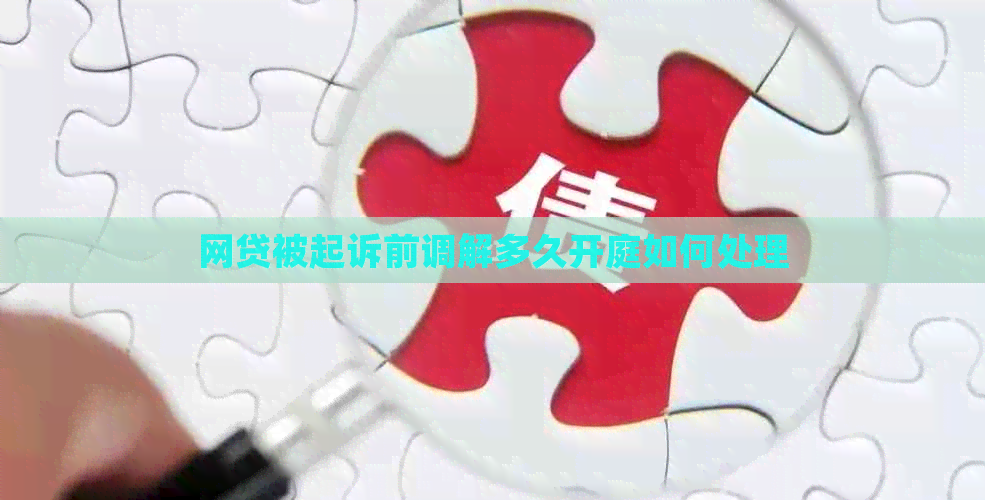 网贷被起诉前调解多久开庭如何处理