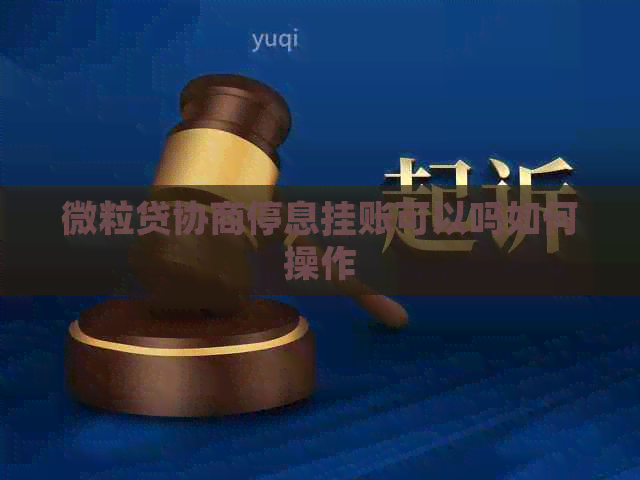 微粒贷协商停息挂账可以吗如何操作