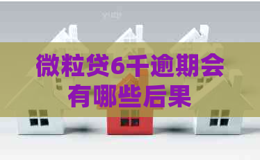 微粒贷6千逾期会有哪些后果