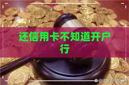 还信用卡不知道开户行