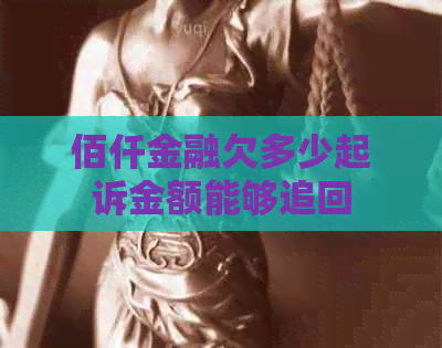 佰仟金融欠多少起诉金额能够追回