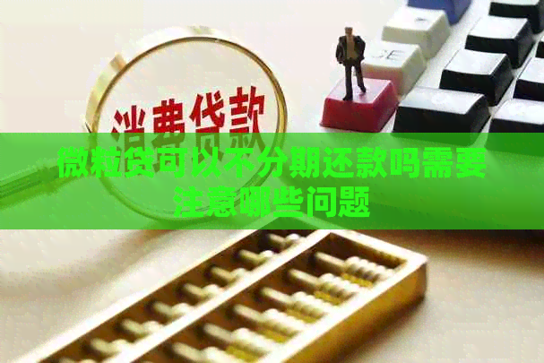 微粒贷可以不分期还款吗需要注意哪些问题