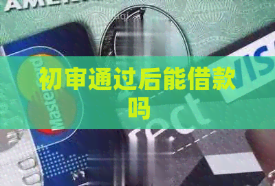 初审通过后能借款吗