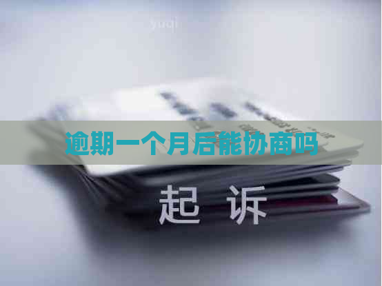 逾期一个月后能协商吗