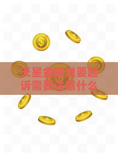 天星金融说要起诉需要注意什么