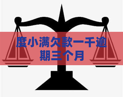 度小满欠款一千逾期三个月