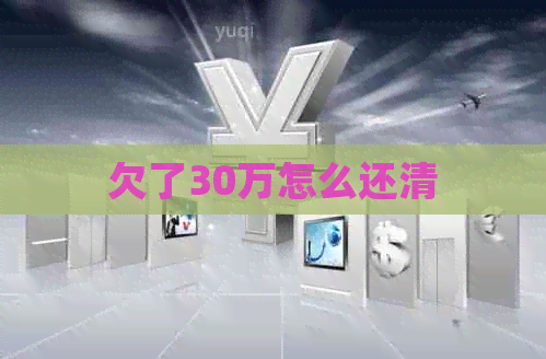 欠了30万怎么还清