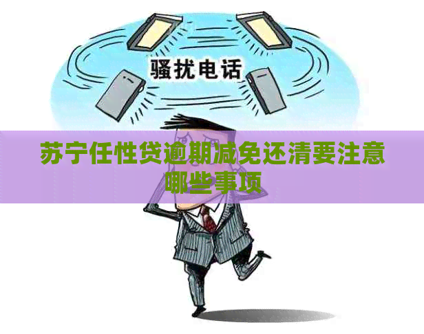 苏宁任性贷逾期减免还清要注意哪些事项