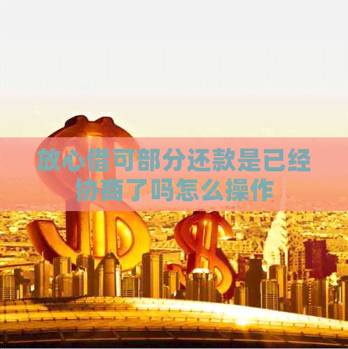 放心借可部分还款是已经协商了吗怎么操作