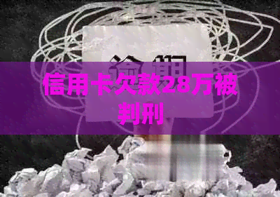 信用卡欠款28万被判刑