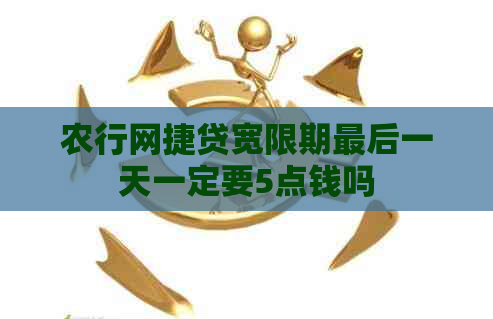 农行网捷贷宽限期最后一天一定要5点钱吗