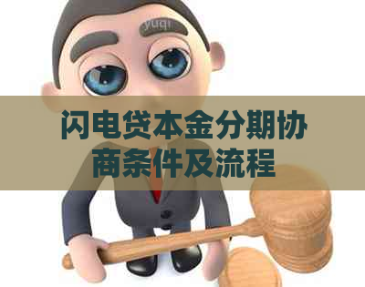 闪电贷本金分期协商条件及流程