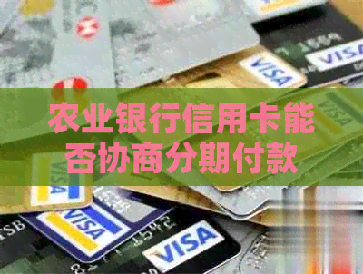 农业银行信用卡能否协商分期付款