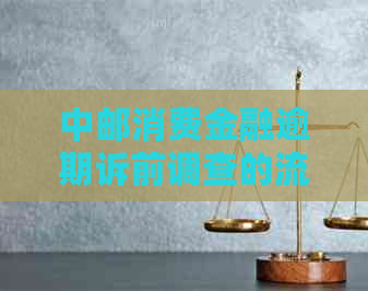 中邮消费金融逾期诉前调查的流程是什么