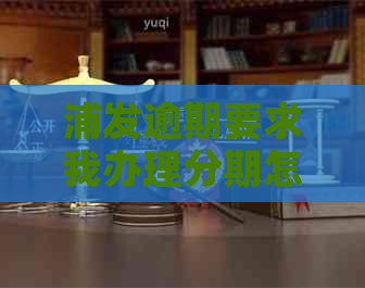 浦发逾期要求我办理分期怎么办