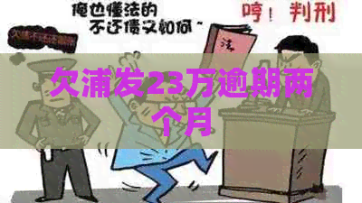 欠浦发23万逾期两个月