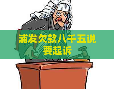 浦发欠款八千五说要起诉